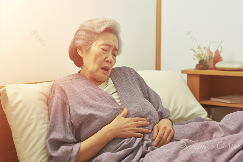 卧床休息的老太太胸口疼痛退休生活摄影图,高清,摄影图,摄影图片,图片大全,摄影图免费下载